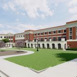 Capstone College of Nursing Addition SE View rendering of exterior view of South East face