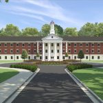A Rendering of the Completed University Hall from front