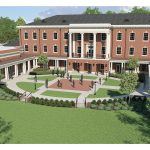 New Alumni Hall architectural rendering Alumni-Hall-Floor-Plans_posters_Courtyard