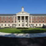 A Photo of the completed University Hall from front