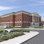 Hewson Hall NW Perspective rendering of exterior view North West corner