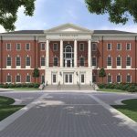 Hewson Hall W Perspective rendering view exterior of building